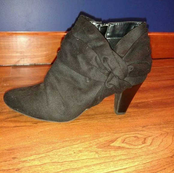 Black Suede Ankle Bootie - Picture 3 of 8